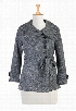 eShakti Women's Side-button tweed wool blend trench