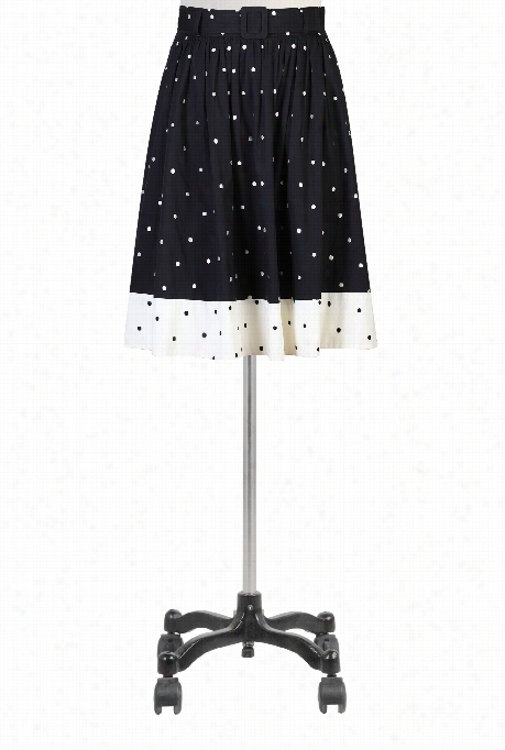 Eshakti Women's Beltd Polka Dot Poplin Skirt