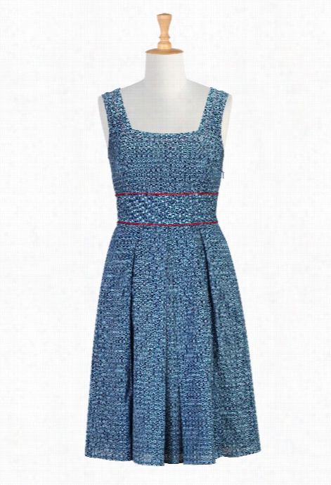 Eshakti Woen's Circle Print Piped Trim Frock