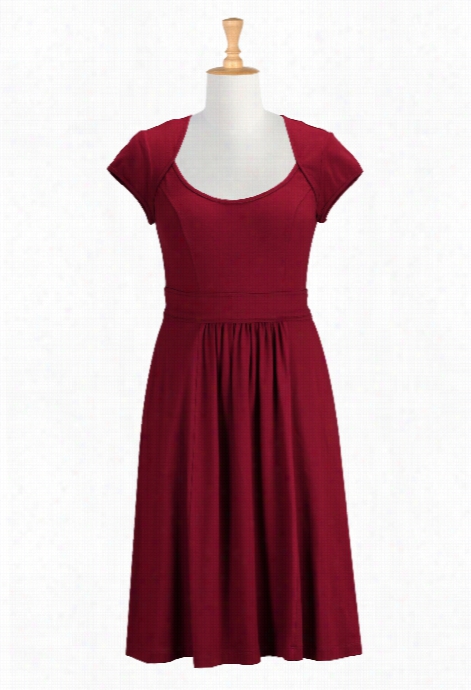 Eshakti Wpmen's Curved Shoulders Co Tton Knit Dress