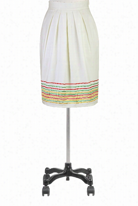 Eshakti Women's Embellished Stripe Hem Skirt