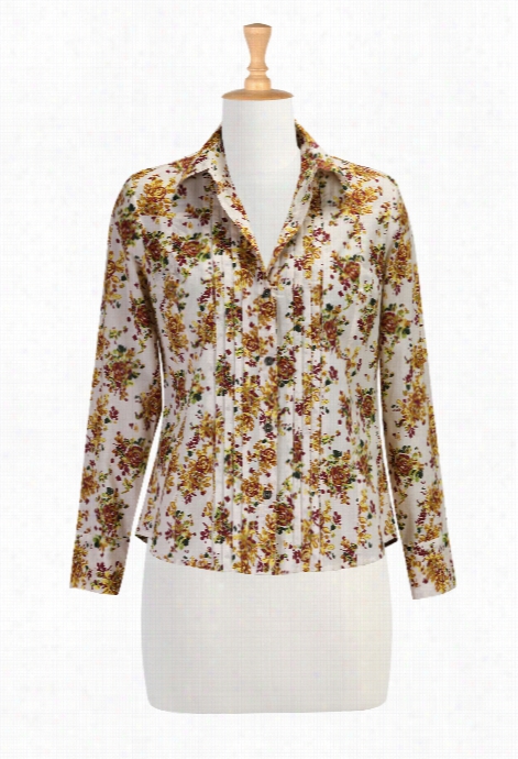 Eshakti Women's Floral Print Cotton Shirt
