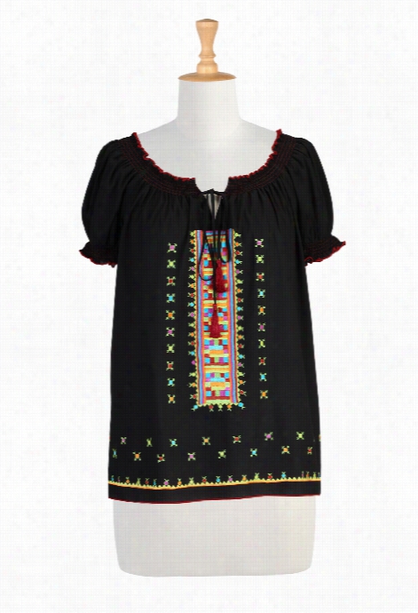 Eshakti Women's Folk Art Peasant Blouse