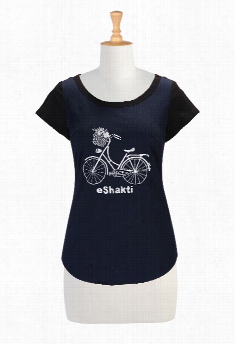 Eshakti Women'a Mixed Media Embroidered Logo Top