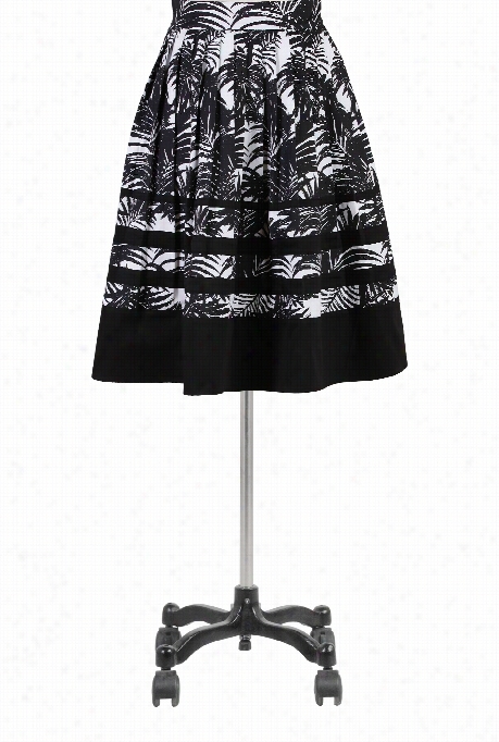 Eshakti Women's Palm Print Canvas Skirt