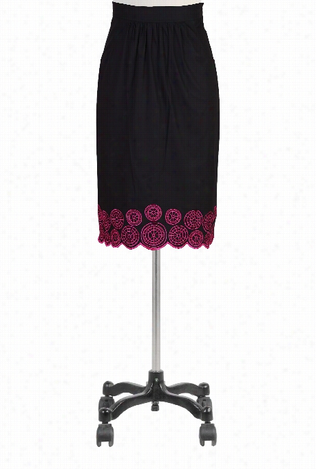Eshakti Women's Pinwheel  Embroidered Poplin Skirt