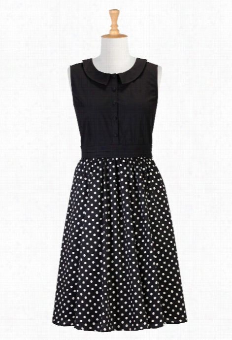 Eshakti Women's Polka Dot Collared Dress