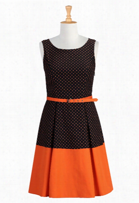 Eshakti Women's Polka Dot Clorblock Dress