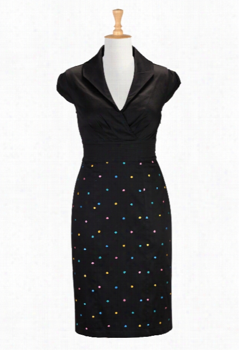 Eshakti Women's Polka Dot Ebellished Sheath Dress