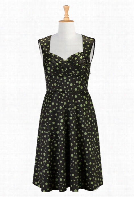 Eshakti Women's Polka Dot Pl Eated Bo Dice Dress