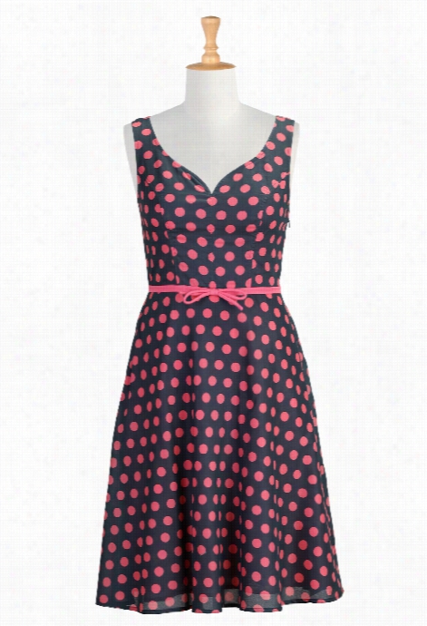 Eshakti Women's Polka Dot Print Seethe Art Dress