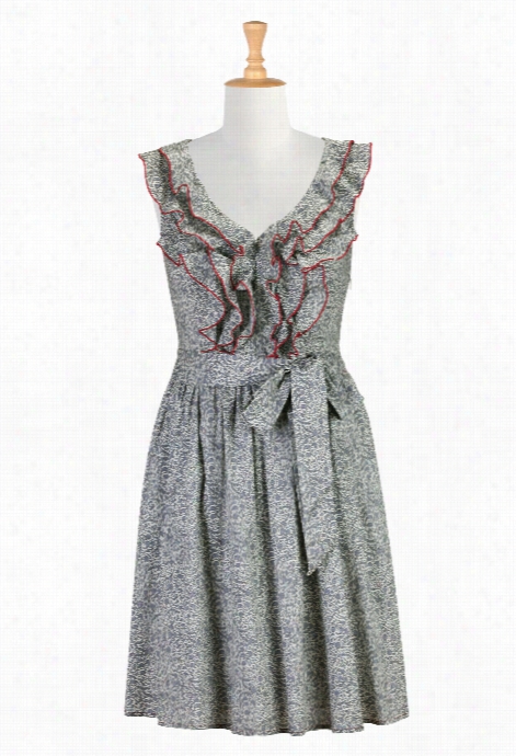 Eshakti Women's Ruffle Ef~ery Paisley Print Dress
