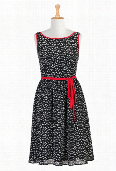 Eshakto Women's Asterisk Burst Print Chiffon Dress