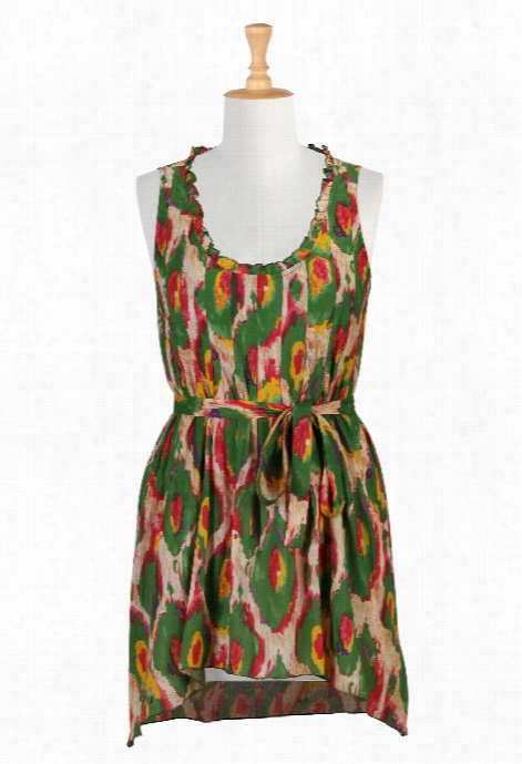 Eshati Women's Tie-dye Print Cotton Tank Dress