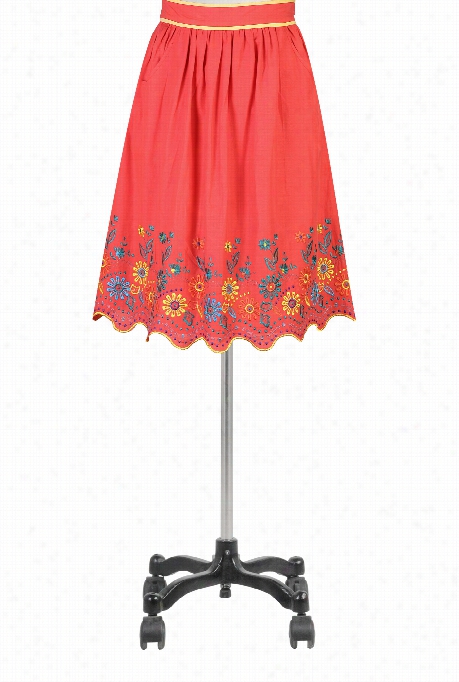 Eshakti Women's Tippes Trim Floral Scallop Skirt