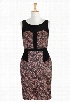 eShakti Women's Colorblock bonded lace dress