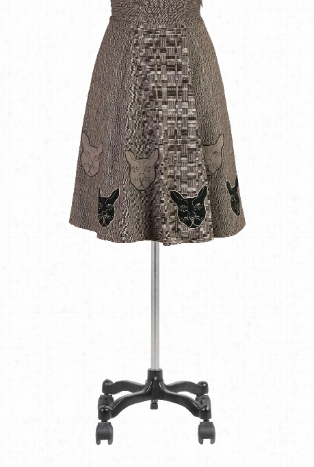 Eshatki Women's Cats Tweed  Check Skirt