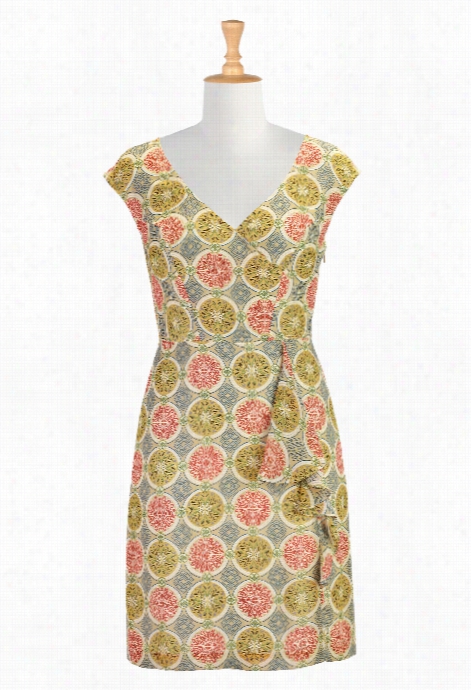 Esshakti Women's Citrus Mosaic Print Chiffon Dress
