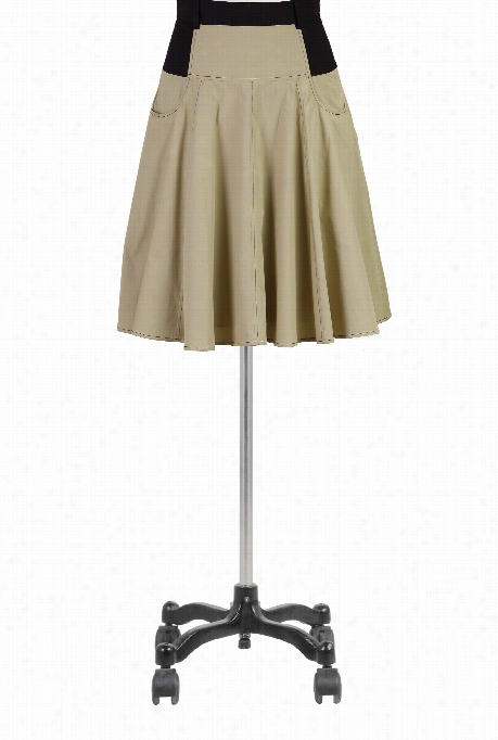 Ehsakti Wom En's Colorblock Poplin Circle Skirt