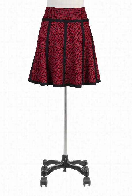 Eshakti Women's Contrast Trim Graphic Pone Skirt