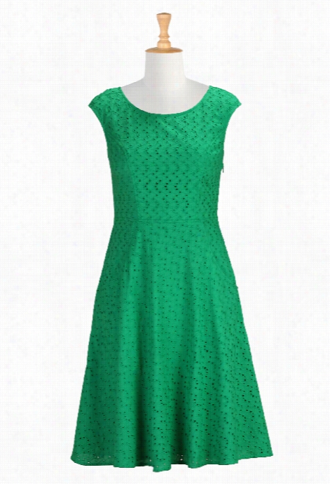 Eshakti Women's Emerald Green Eyelet Dres