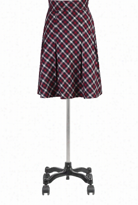 Eshakti Women's Fit And Flare Plaid Skirt