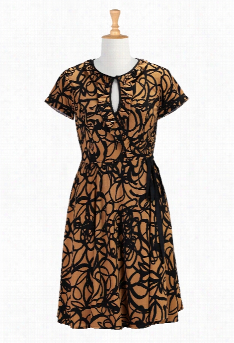 Eshakti Women's Graphic Print Jersey Wrap Dress