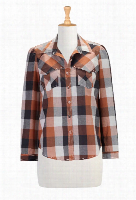 Eshakti Women's Larve Check Western Shirt