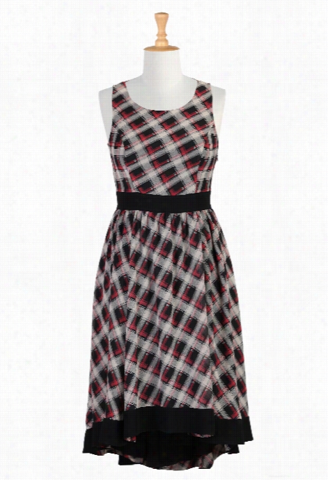 Eshakti Women's Plaid Print High-low Dress