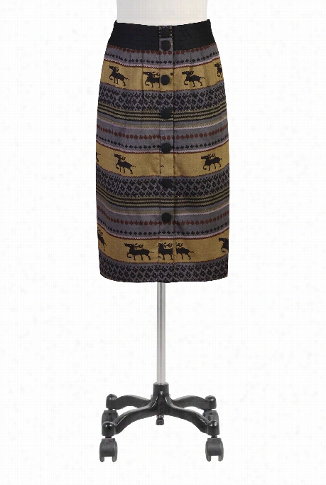 Eshakti Women's Reindeer Folk Pprint Skirt