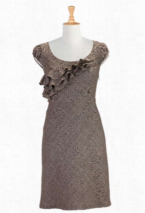 Eshakti Women's Ruffle Tweed Check Dress