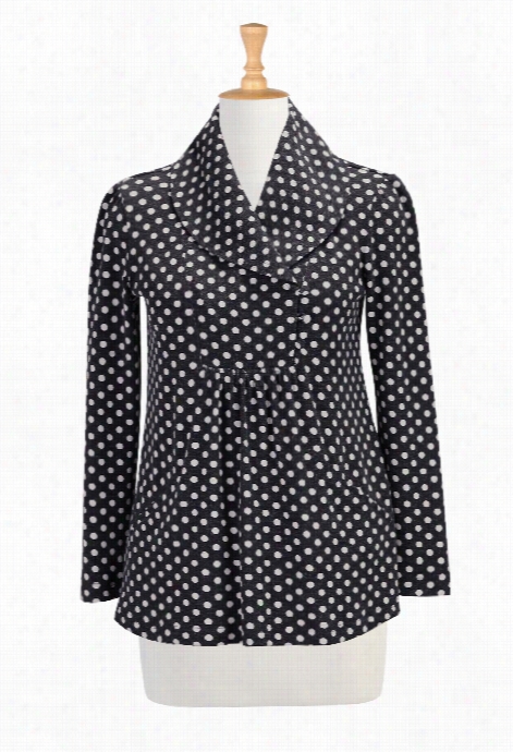 Eshakti Women's Shawl Collar Polka Dot Tunic