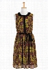 eShakti Women's Contrast collar graphic print crepe dress