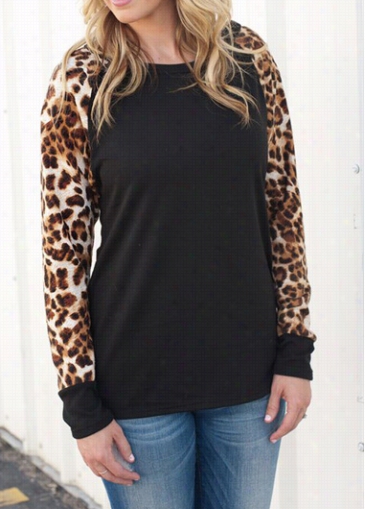 Leopard Print Long Sleeve T Shirt