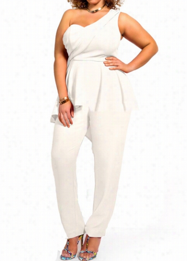 Individual Shoulde High Waaist Nakle Length Jumpsuit