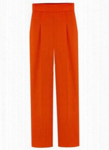 Orange High Waist Ankle Lenght Pants