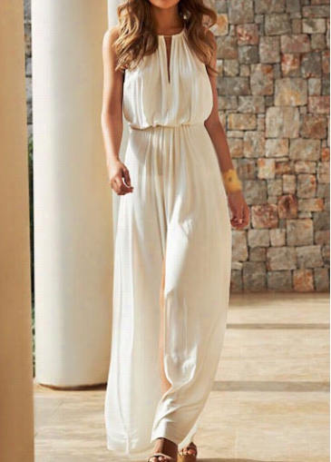 Sleeveless High Waist Pale Maxi Dress