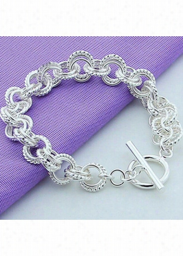 Fash Ion Silver Metal Bracelet For Women