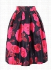 Flower Print High Waist A Line Skirt