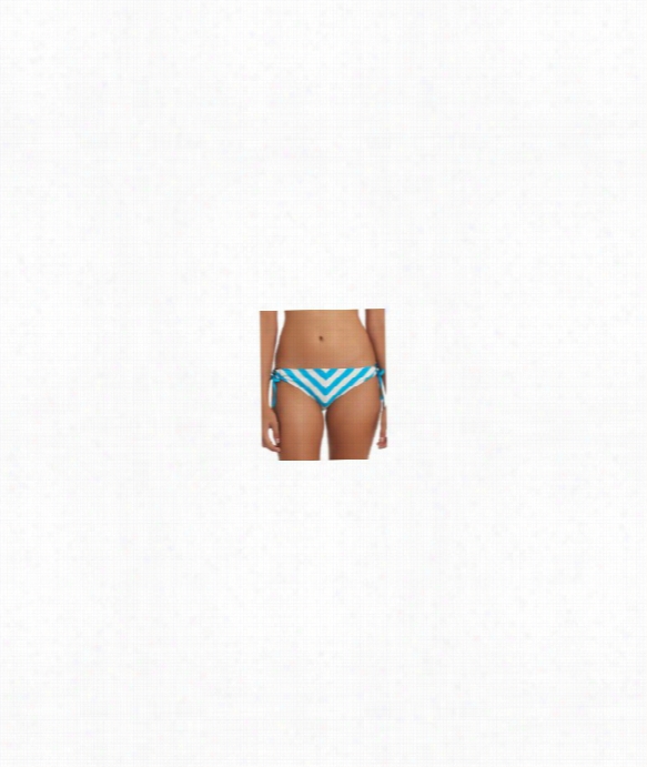 Cabana Stripe Tunnel Side Bikini Bottom Color: Blue Size: M