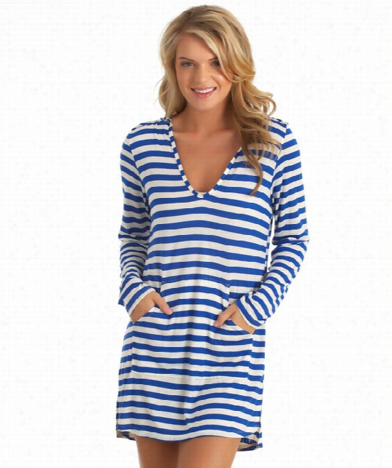 Cabana Striped Hoodie Color: Blue Size: L