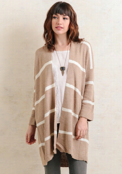 Cafe Au Lait Striped Cardigan