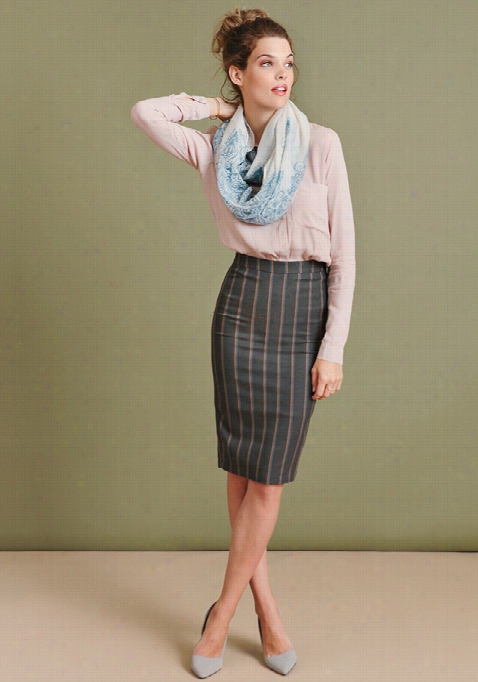 City Life Striped Skirt In Gray