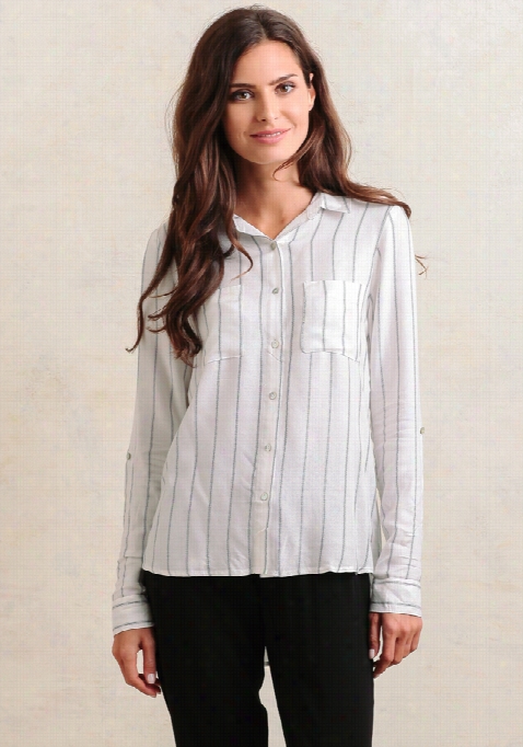 Executive Suige Striped Top In Whtie