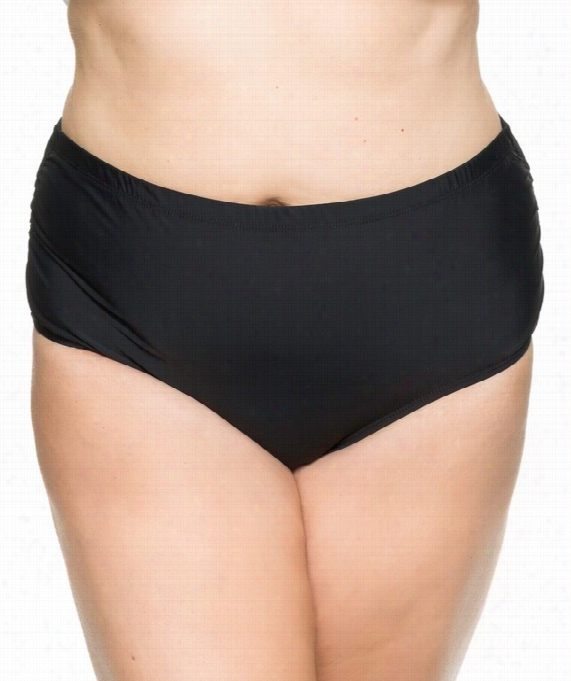 Finesse Mid-waisst Shirr Sid E Bottom Color: Black Size: 18w