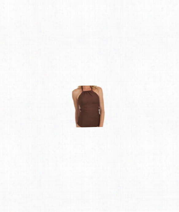 Heavenly High Neck Sl Imming Tankini Color: Brown Size: 8