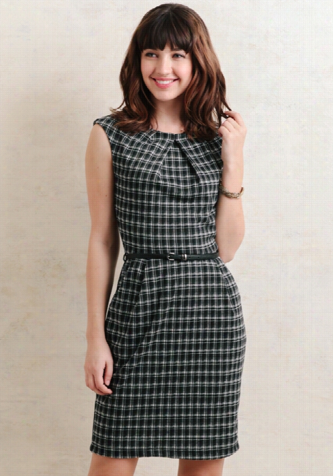 Keaton Belted Plaid Dress