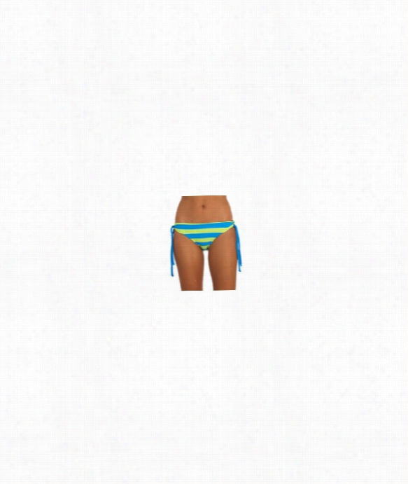Lined Up Tunnel Side Bikini Bottom Color: Blue Size: Xs