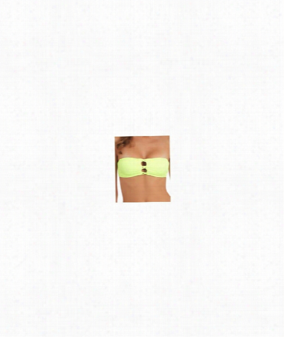 Prime Bandeau Bikini Top Color: Yellow Size: L