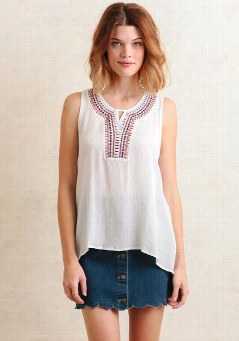 Sea Salt Embroidered Top